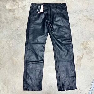 Men's Black Leather Pants
